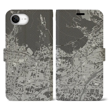 【石和温泉（山梨県）】地図柄iPhoneケース（手帳タイプ）