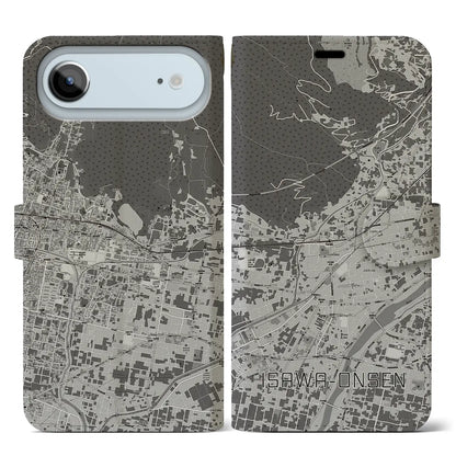 【石和温泉（山梨県）】地図柄iPhoneケース（手帳タイプ）