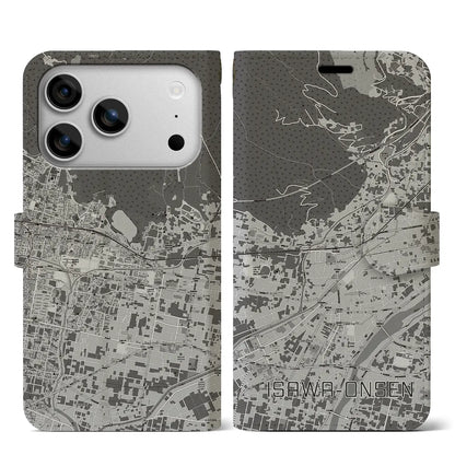 【石和温泉（山梨県）】地図柄iPhoneケース（手帳タイプ）