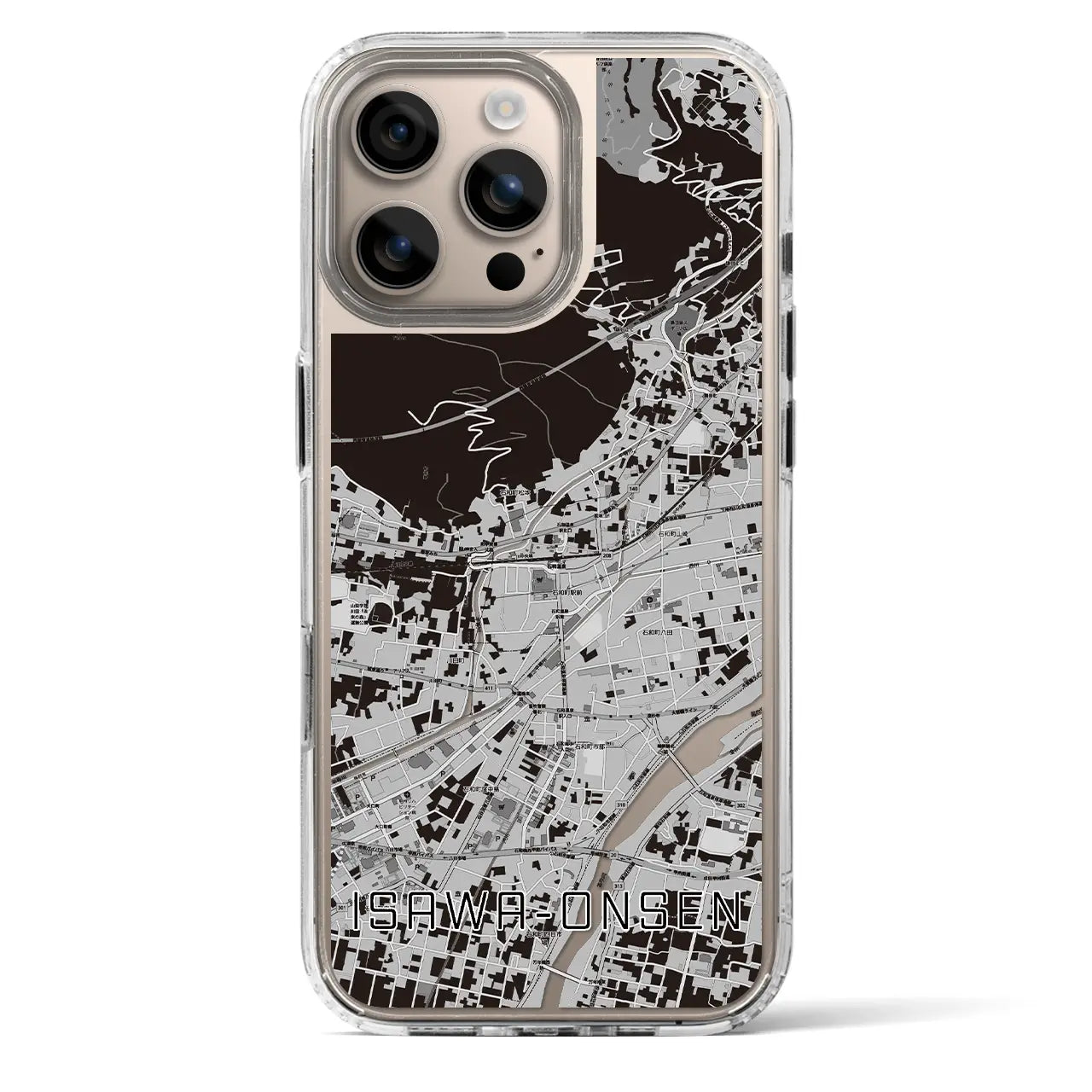 【石和温泉（山梨県）】地図柄iPhoneケース（MagSafeタイプ）