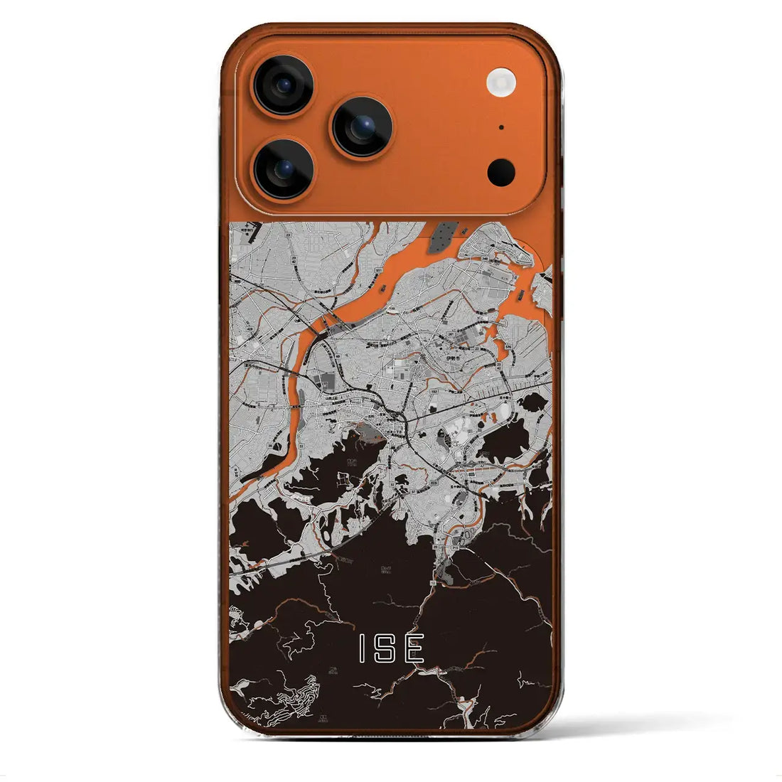 【伊勢（三重県）】地図柄iPhoneケース（クリアタイプ）モノトーン・iPhone 17 Pro Max 用