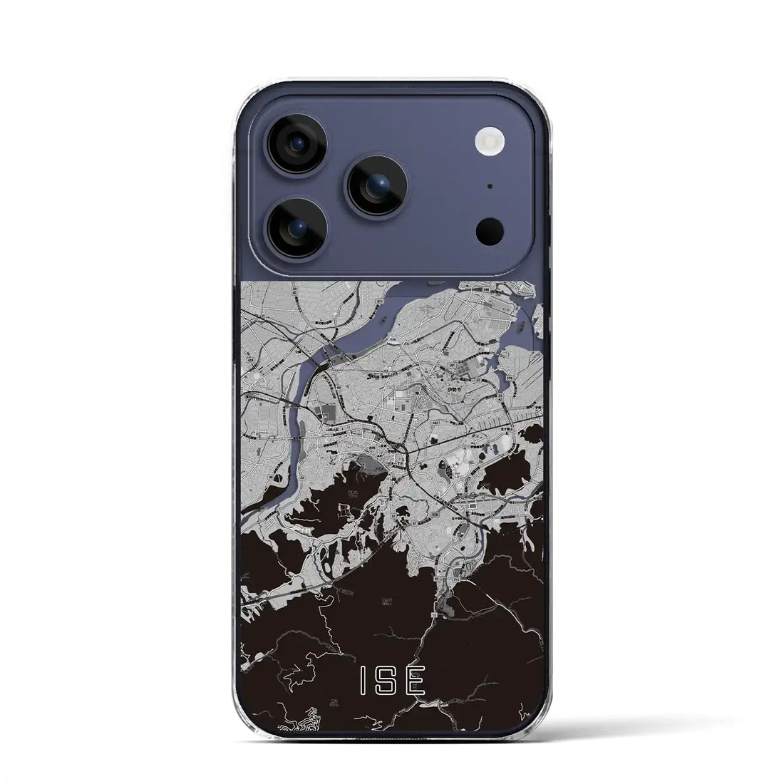 【伊勢(三重県)】地図柄iPhoneケース(クリアタイプ)モノトーン・iPhone 17 Pro Max 用