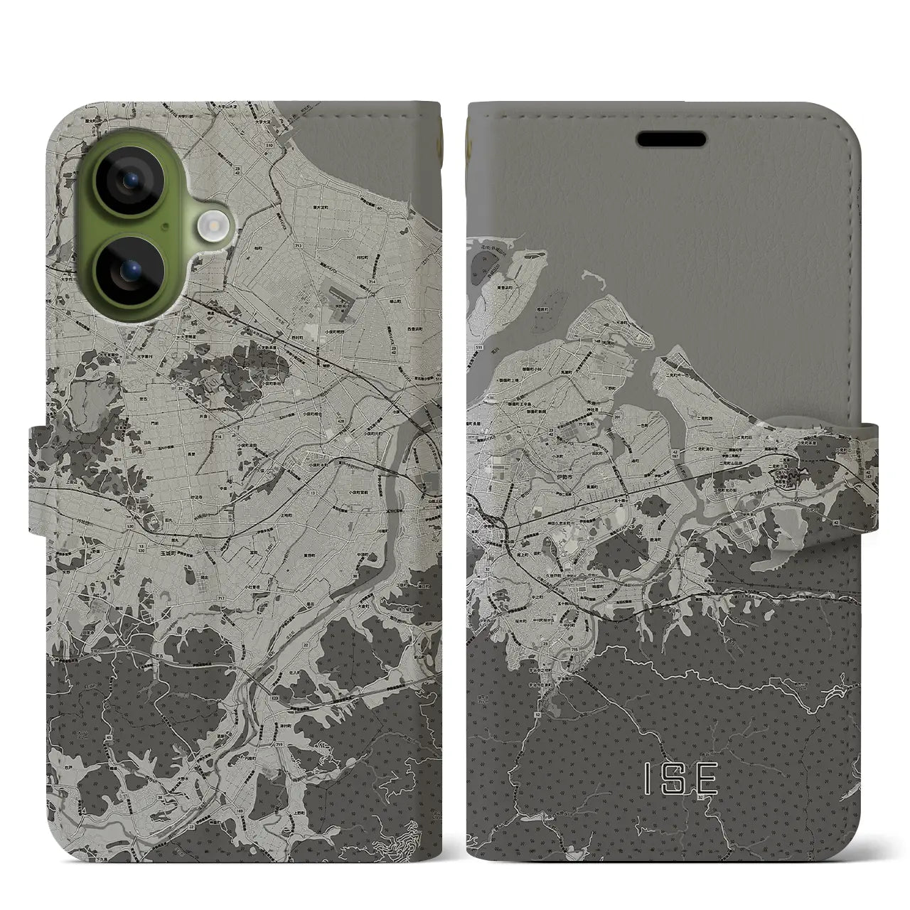 【伊勢（三重県）】地図柄iPhoneケース（手帳タイプ）