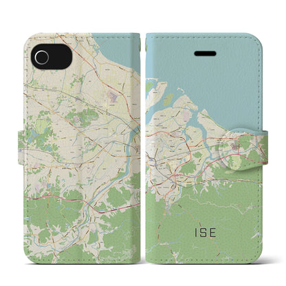 【伊勢（三重県）】地図柄iPhoneケース（手帳タイプ）ナチュラル・iPhone SE（第3 / 第2世代） / 8 / 7 / 6s / 6 用