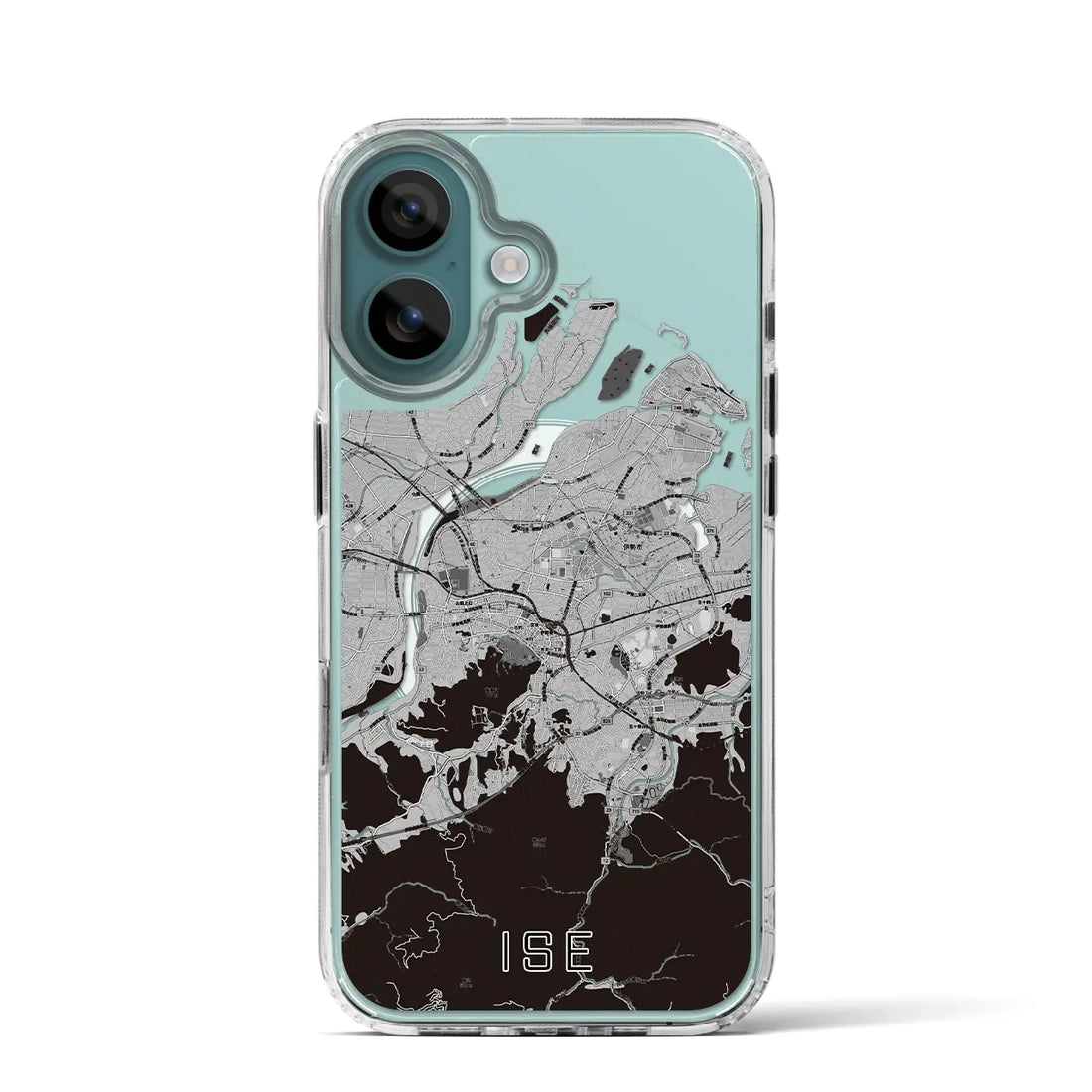 【伊勢(三重県)】地図柄iPhoneケース(MagSafeタイプ)モノトーン・iPhone 16 Pro 用