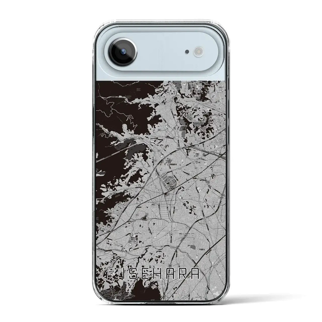 【伊勢原(神奈川県)】地図柄iPhoneケース(クリアタイプ)モノトーン・iPhone 17 Pro Max 用