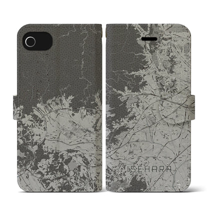 【伊勢原（神奈川県）】地図柄iPhoneケース（手帳タイプ）モノトーン・iPhone SE（第3 / 第2世代） / 8 / 7 / 6s / 6 用