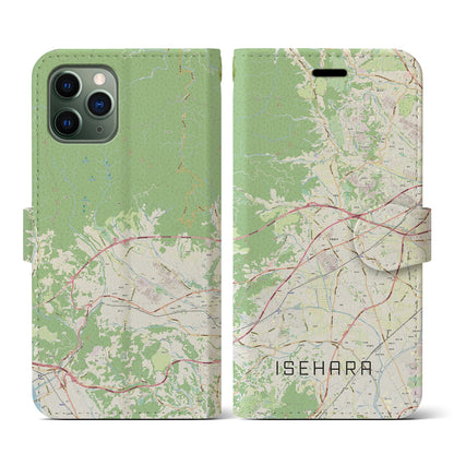 【伊勢原（神奈川県）】地図柄iPhoneケース（手帳タイプ）ナチュラル・iPhone 11 Pro 用