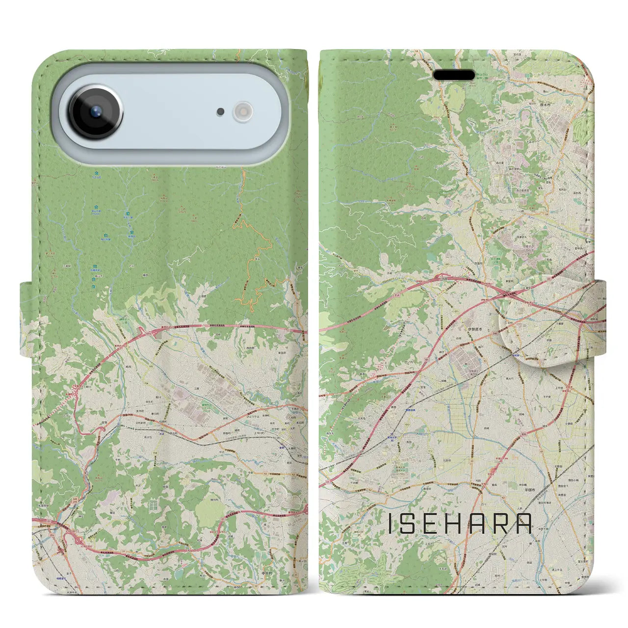 【伊勢原（神奈川県）】地図柄iPhoneケース（手帳タイプ）