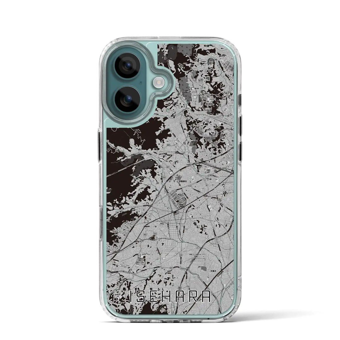 【伊勢原(神奈川県)】地図柄iPhoneケース(MagSafeタイプ)モノトーン・iPhone 16 Pro 用