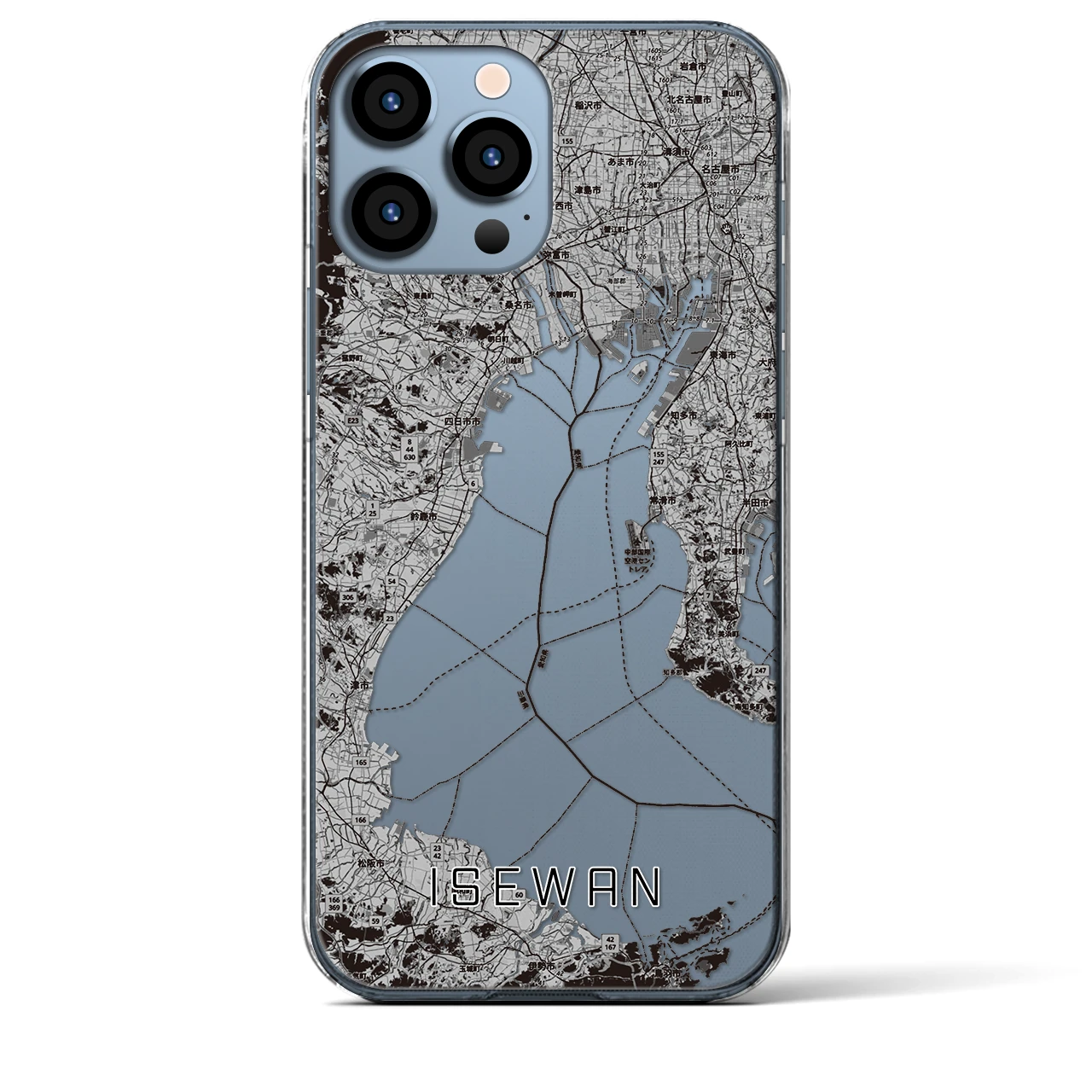 【伊勢湾（三重県）】地図柄iPhoneケース（クリアタイプ）
