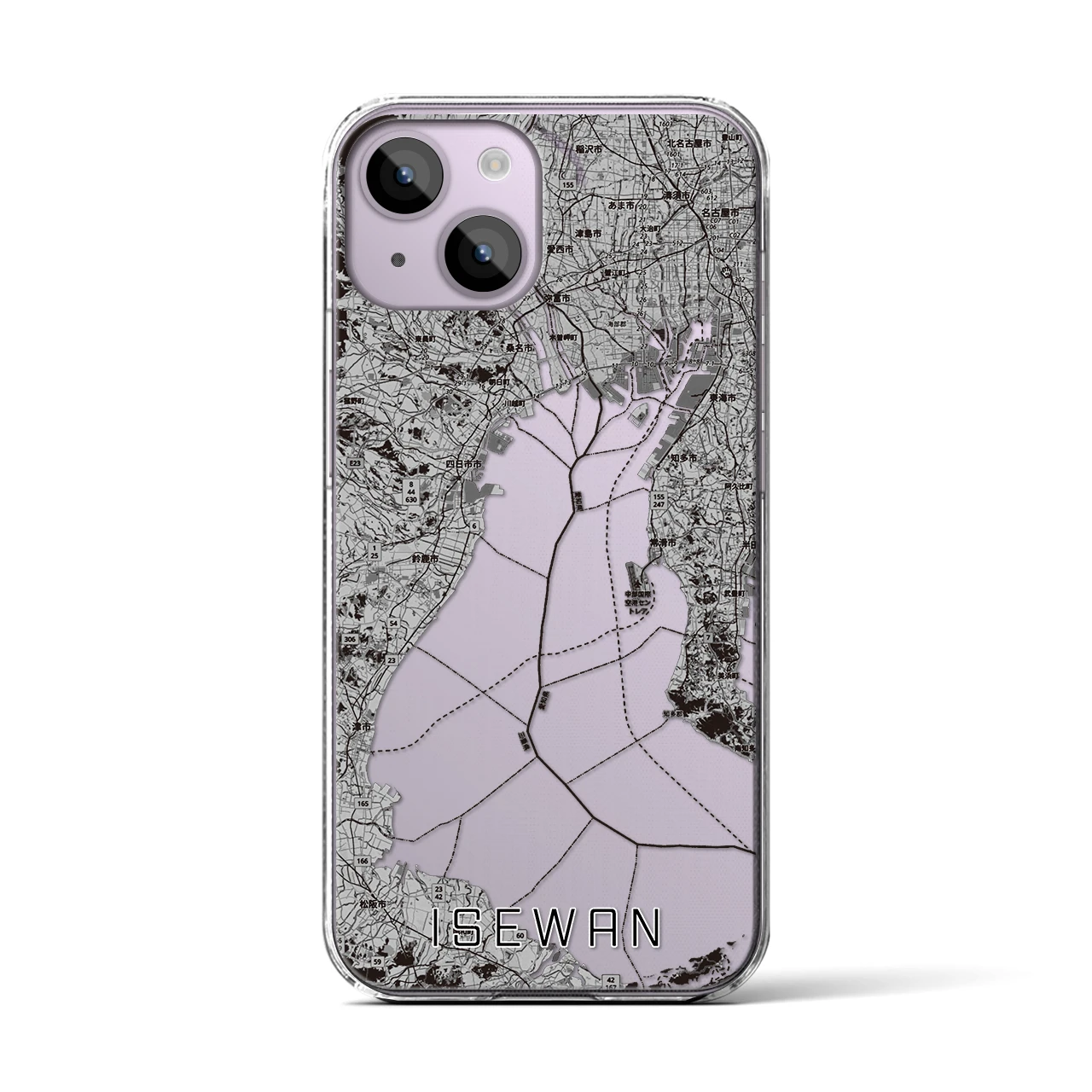 【伊勢湾（三重県）】地図柄iPhoneケース（クリアタイプ）
