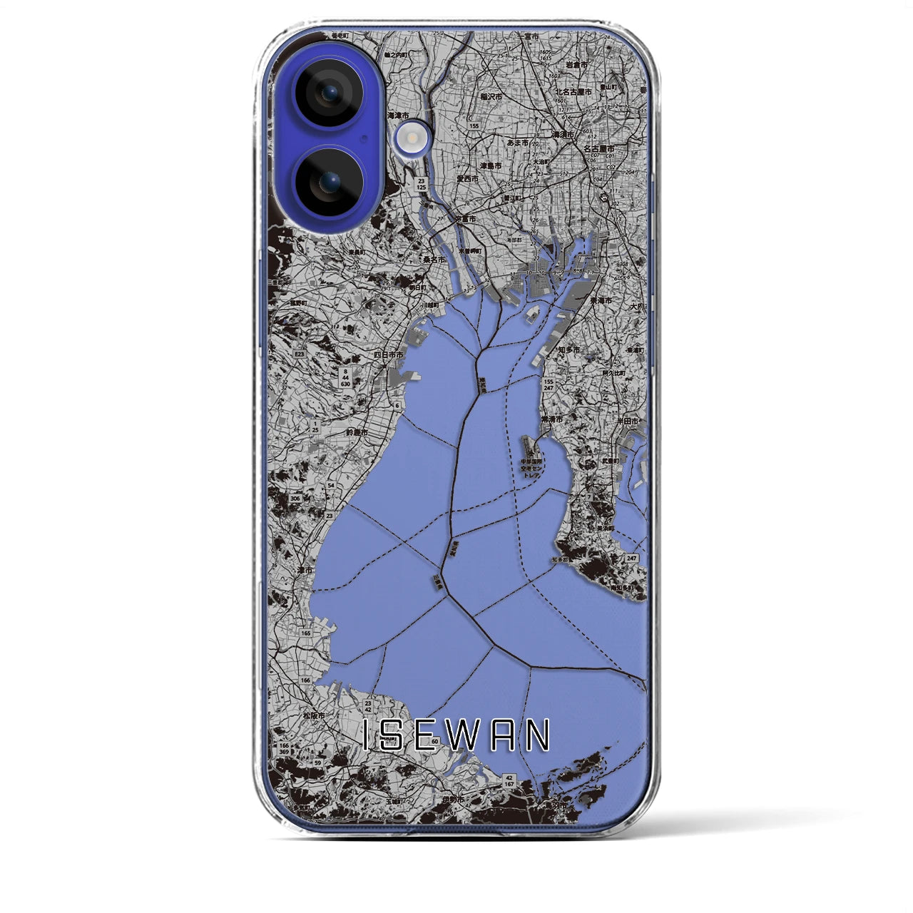 【伊勢湾（三重県）】地図柄iPhoneケース（クリアタイプ）