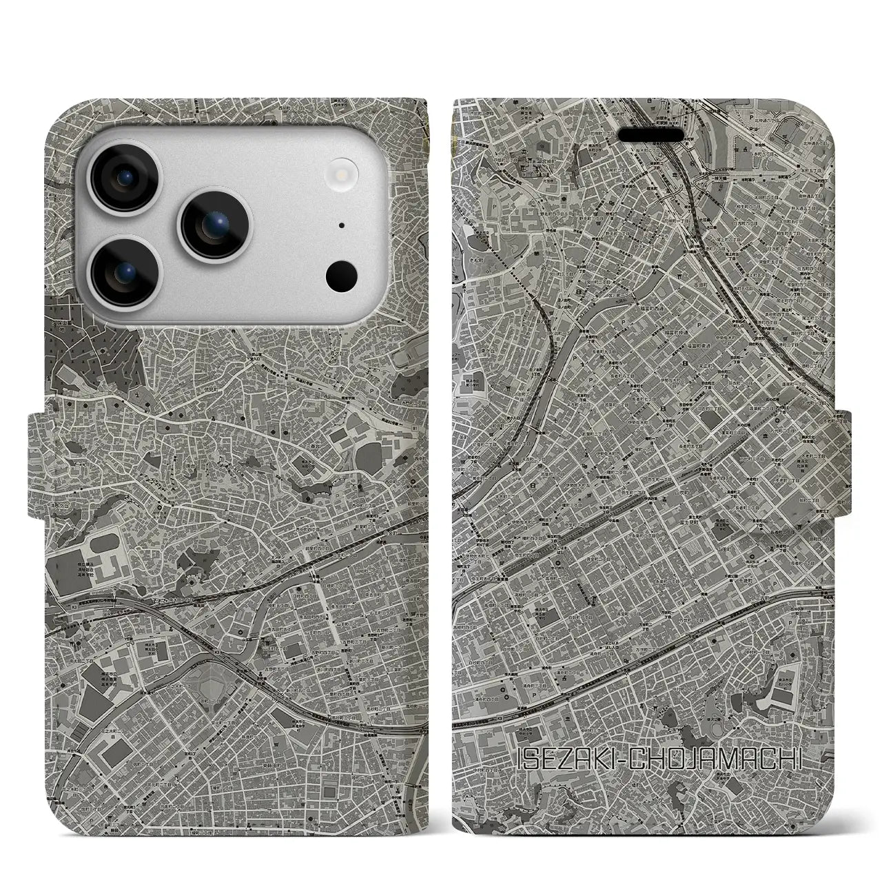 【伊勢佐木長者町（神奈川県）】地図柄iPhoneケース（手帳タイプ）