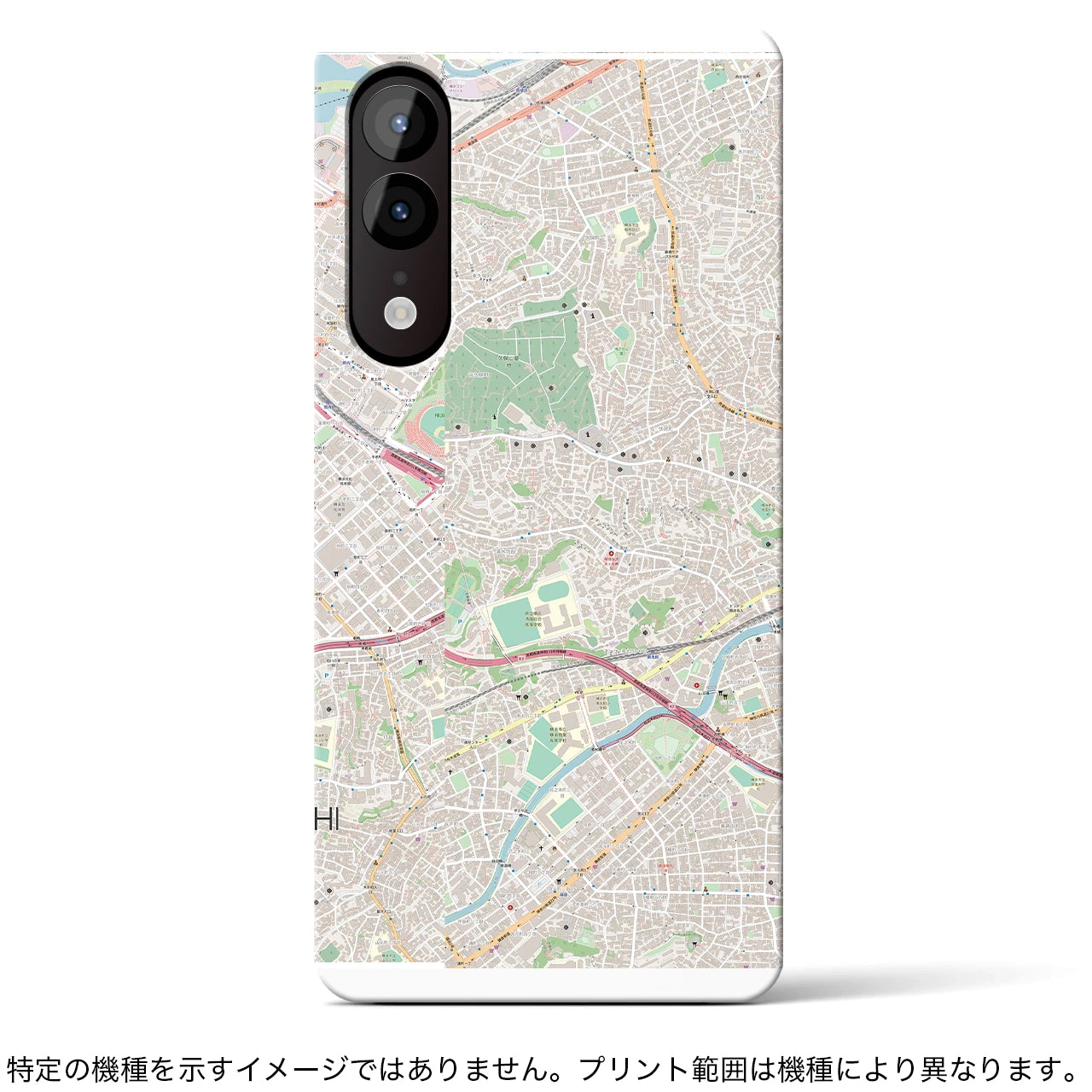 【伊勢佐木長者町（神奈川県）】地図柄iPhoneケース（手帳タイプ）ナチュラル・iPhone 14 Pro 用