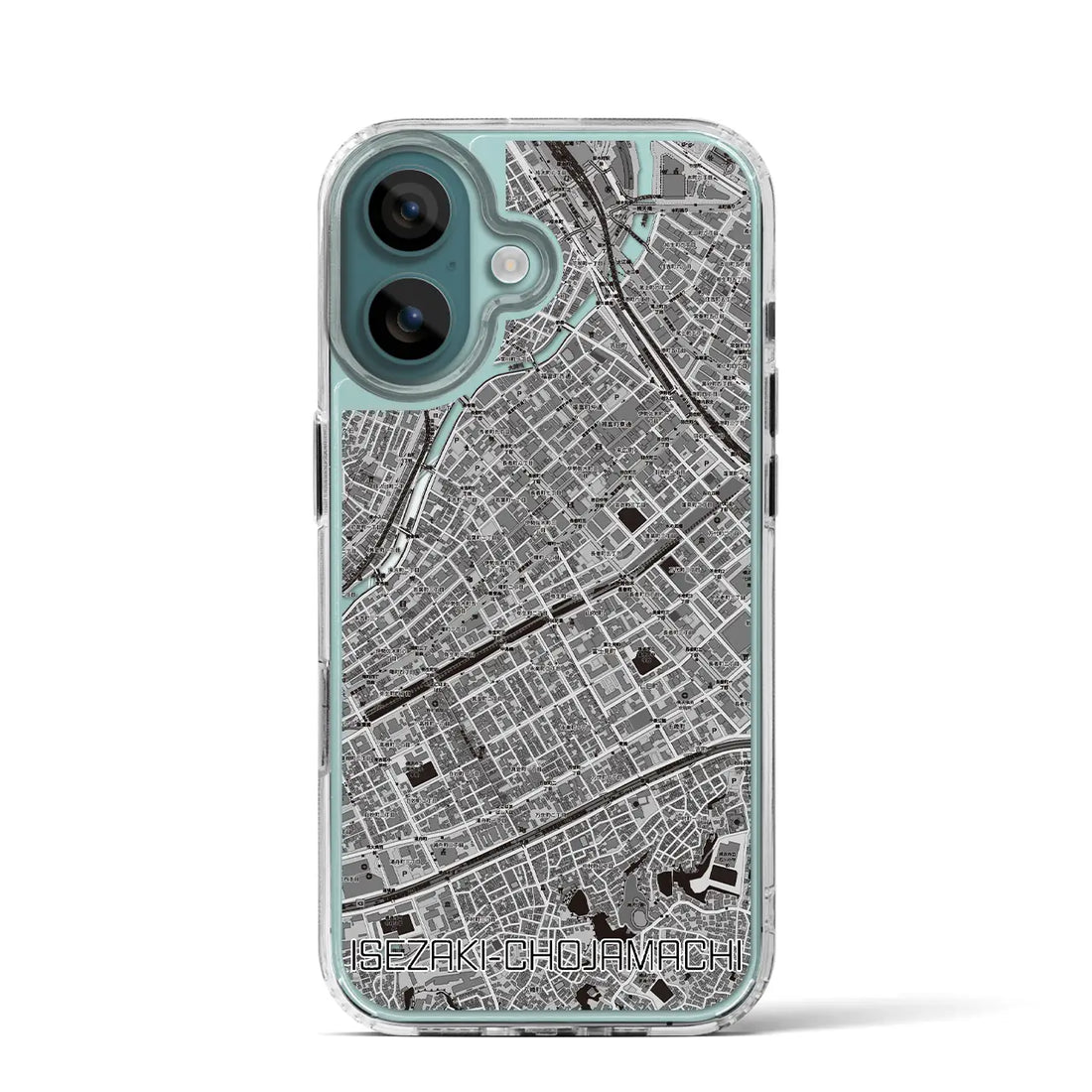 【伊勢佐木長者町(神奈川県)】地図柄iPhoneケース(MagSafeタイプ)モノトーン・iPhone 16 Pro 用