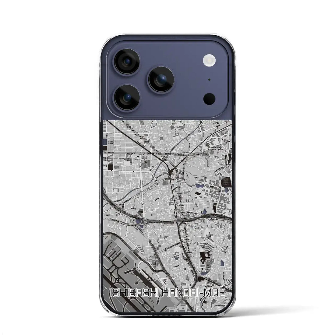 【石橋阪大前（大阪府）】地図柄iPhoneケース（クリアタイプ）