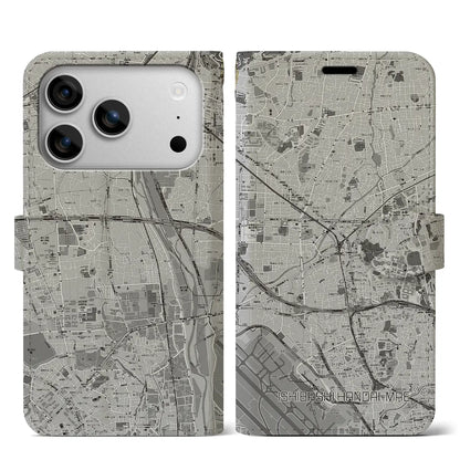 【石橋阪大前（大阪府）】地図柄iPhoneケース（手帳タイプ）