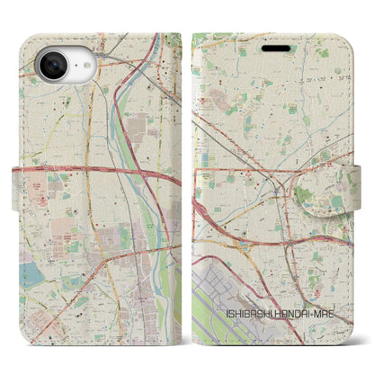 【石橋阪大前（大阪府）】地図柄iPhoneケース（手帳タイプ）