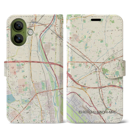 【石橋阪大前（大阪府）】地図柄iPhoneケース（手帳タイプ）