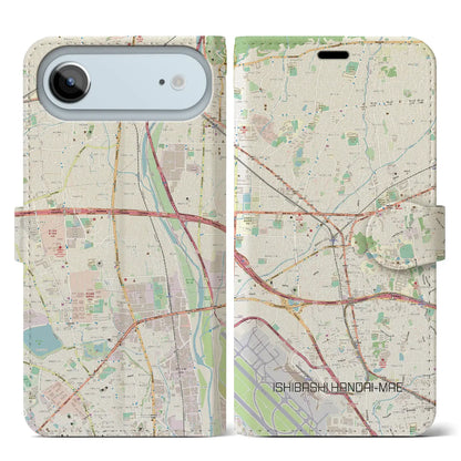 【石橋阪大前（大阪府）】地図柄iPhoneケース（手帳タイプ）