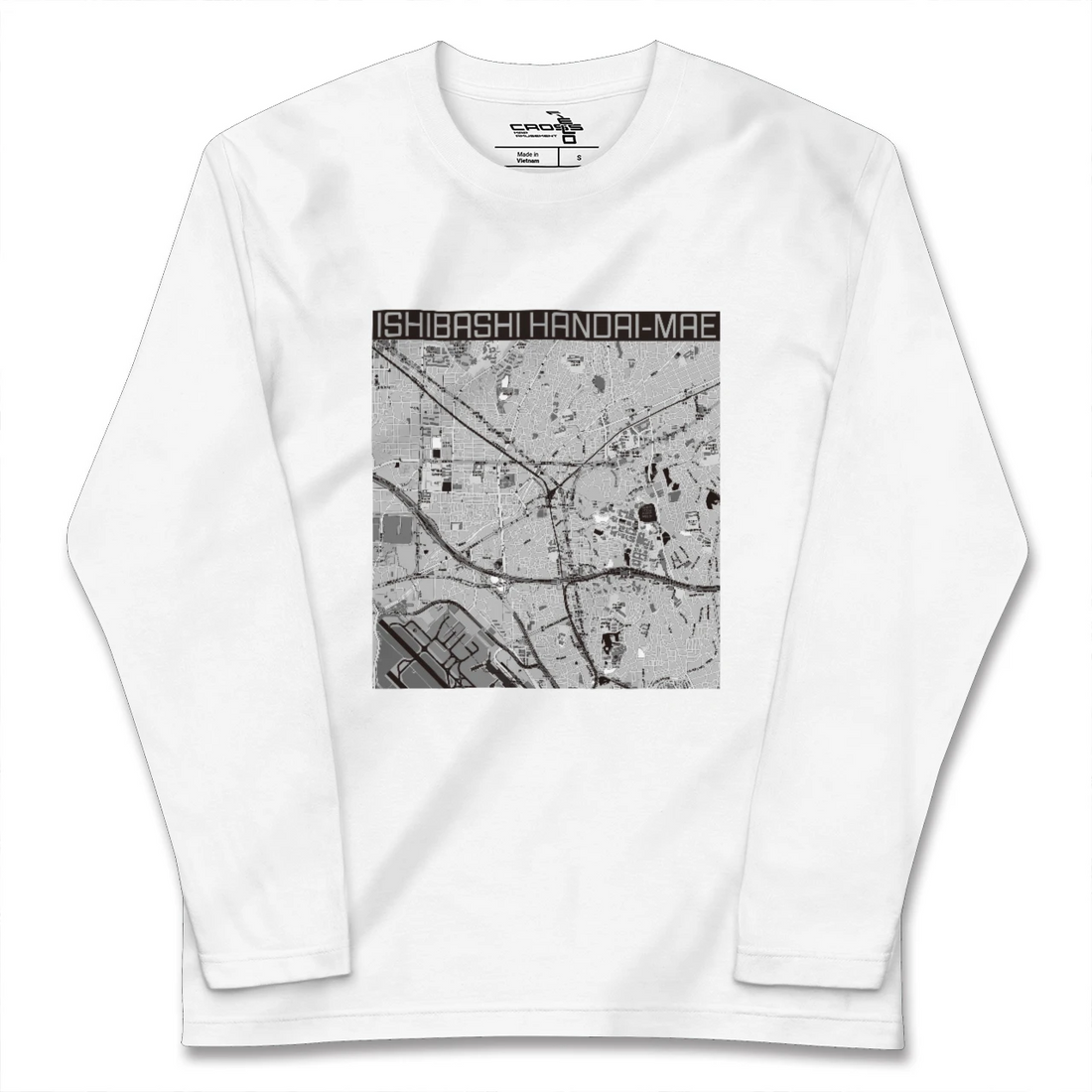 【石橋阪大前(大阪府)】地図柄ロングスリーブTシャツ