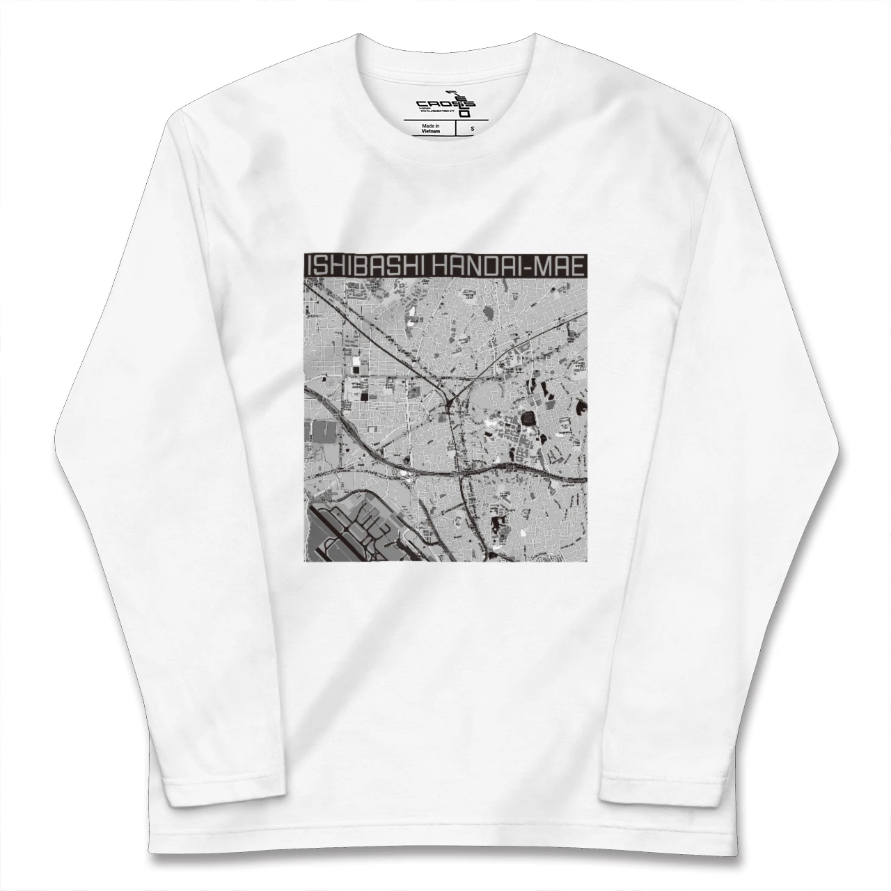 【石橋阪大前（大阪府）】地図柄ロングスリーブTシャツ