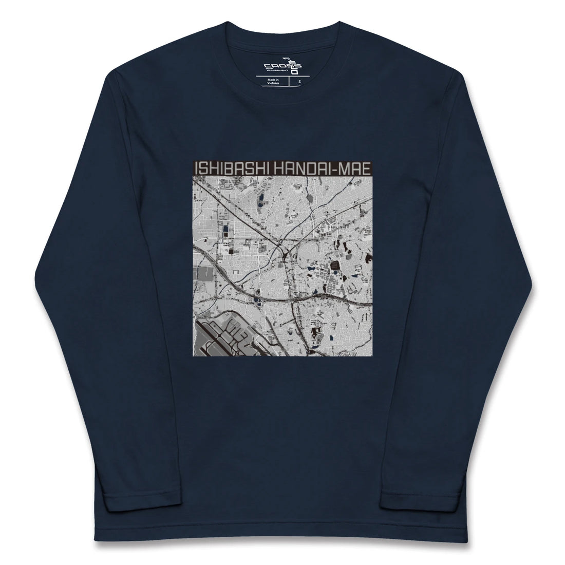 【石橋阪大前(大阪府)】地図柄ロングスリーブTシャツ