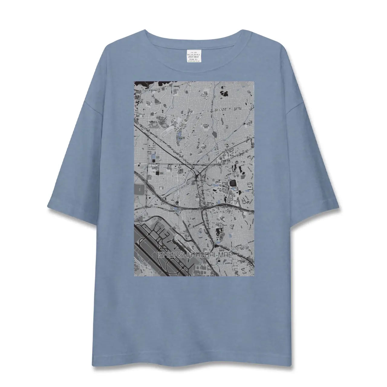 【石橋阪大前（大阪府）】地図柄ビッグシルエットTシャツ