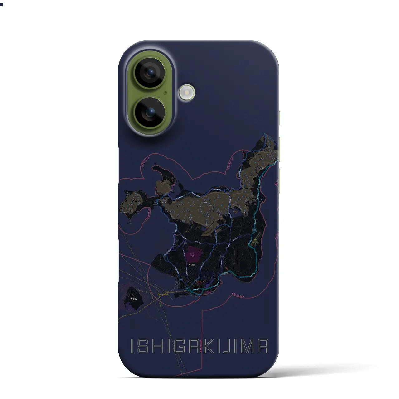 【石垣島（沖縄県）】地図柄iPhoneケース（バックカバータイプ）