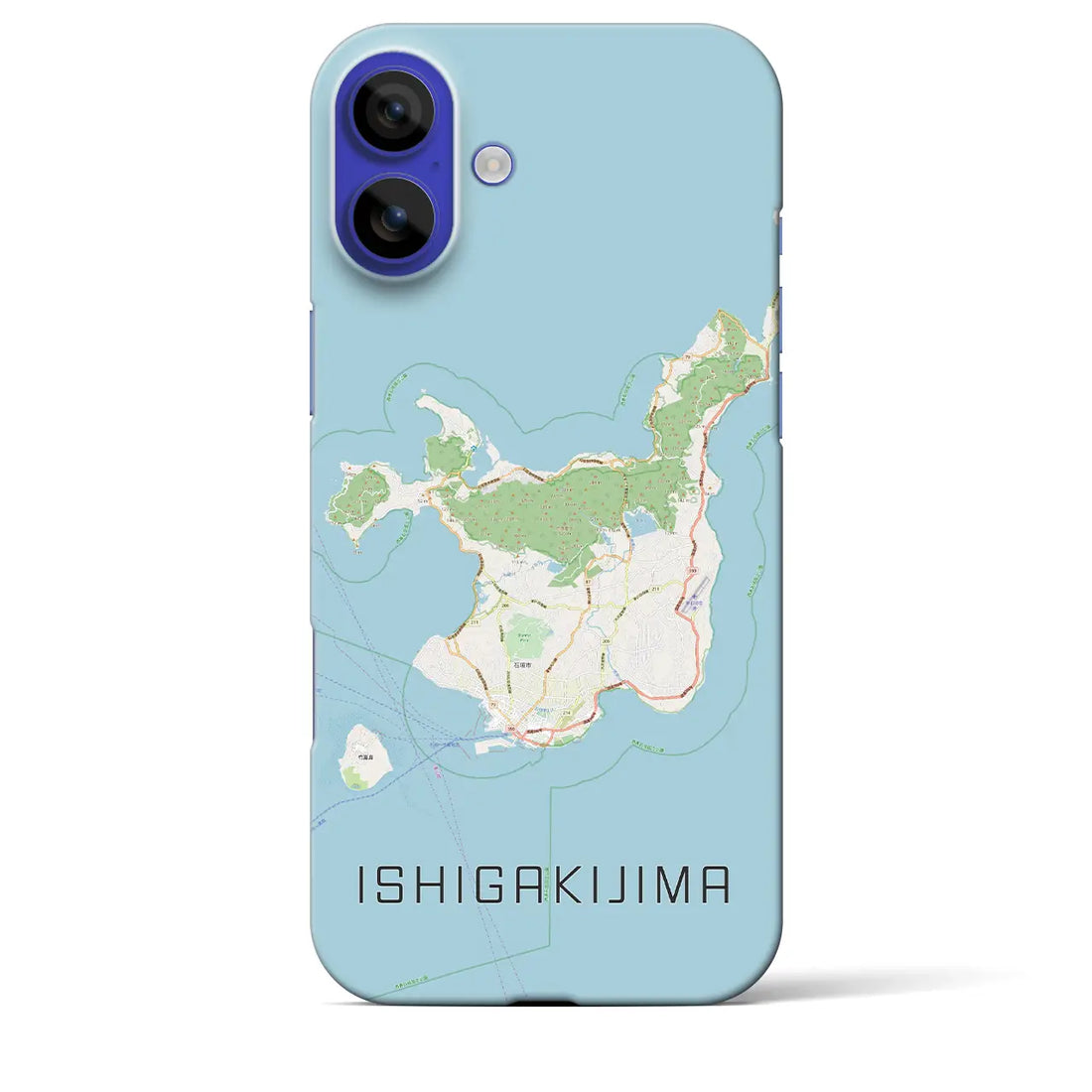 【石垣島（沖縄県）】地図柄iPhoneケース（バックカバータイプ）ナチュラル・iPhone 16 Pro Max 用