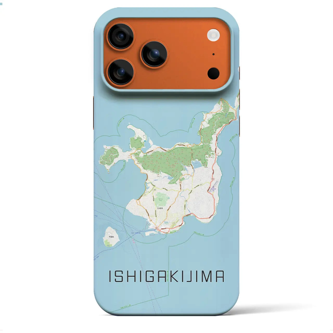 【石垣島（沖縄県）】地図柄iPhoneケース（バックカバータイプ）