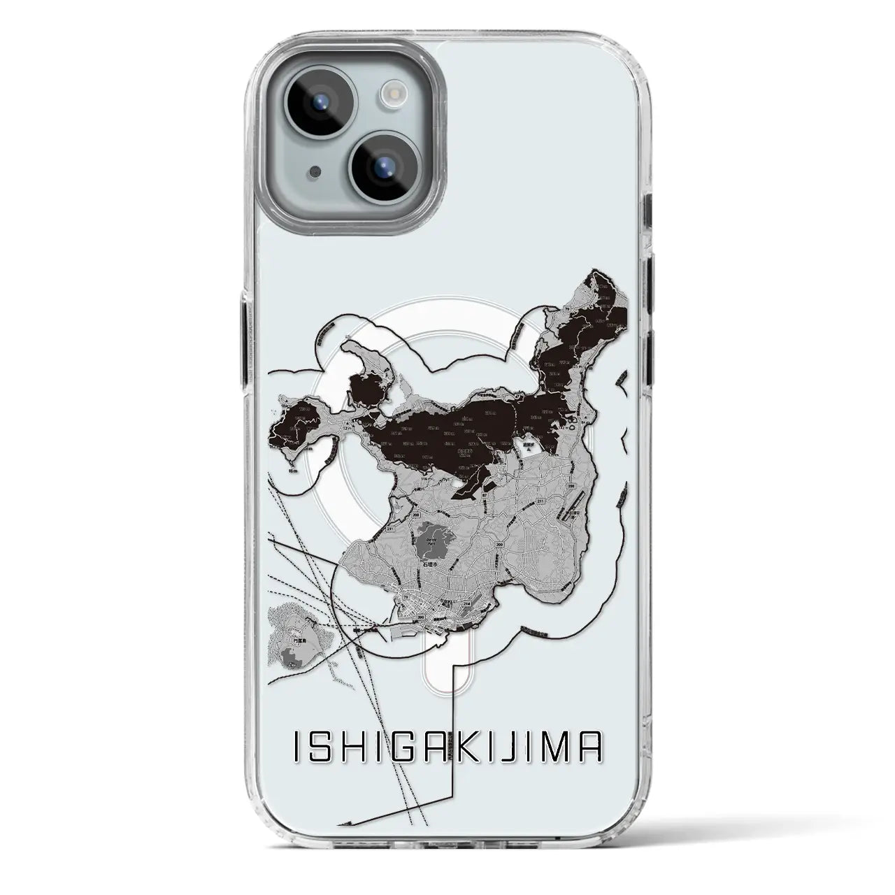 【石垣島（沖縄県）】地図柄iPhoneケース（MagSafeタイプ）
