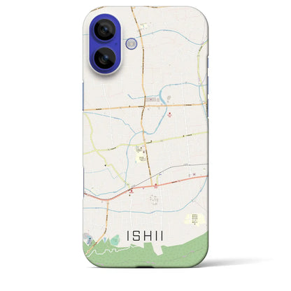 【石井（徳島県）】地図柄iPhoneケース（バックカバータイプ）ナチュラル・iPhone 16 Pro Max 用