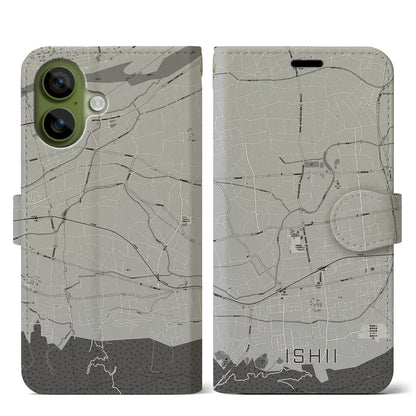 【石井（徳島県）】地図柄iPhoneケース（手帳タイプ）