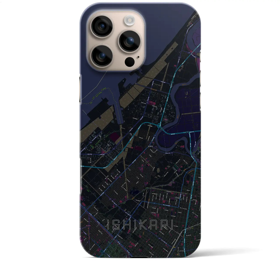 【石狩(北海道)】地図柄iPhoneケース(バックカバータイプ)