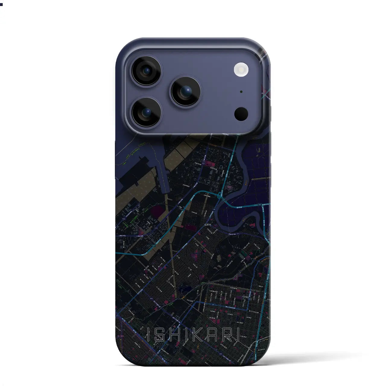 【石狩（北海道）】地図柄iPhoneケース（バックカバータイプ）