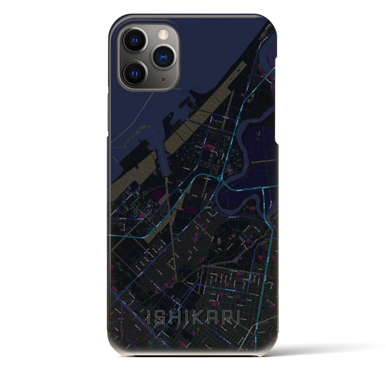 【石狩（北海道）】地図柄iPhoneケース（バックカバータイプ）