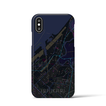 【石狩（北海道）】地図柄iPhoneケース（バックカバータイプ）