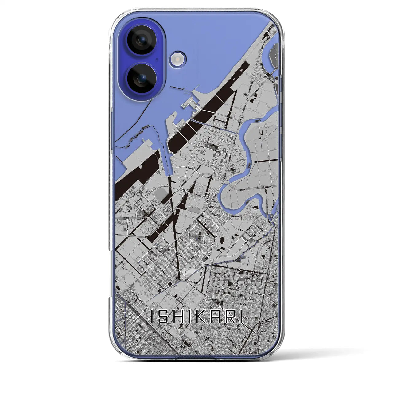 【石狩（北海道）】地図柄iPhoneケース（クリアタイプ）