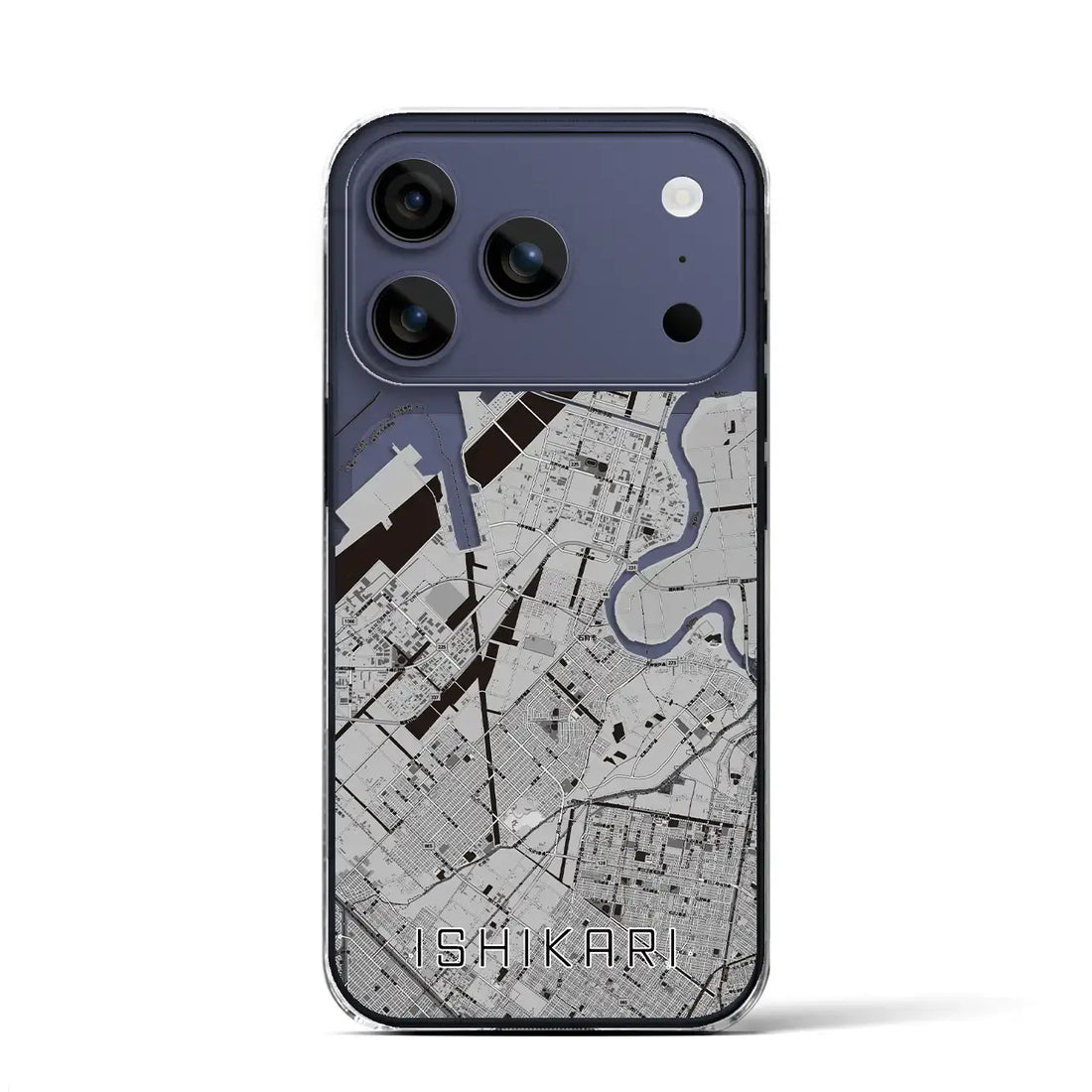 【石狩（北海道）】地図柄iPhoneケース（クリアタイプ）
