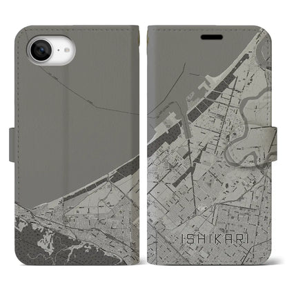 【石狩（北海道）】地図柄iPhoneケース（手帳タイプ）