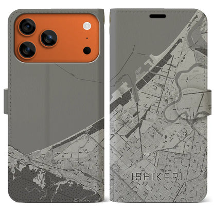 【石狩（北海道）】地図柄iPhoneケース（手帳タイプ）