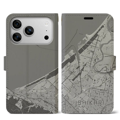 【石狩（北海道）】地図柄iPhoneケース（手帳タイプ）