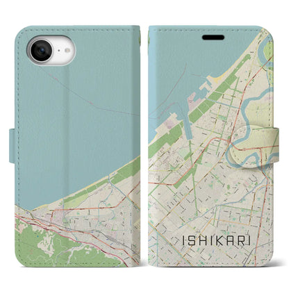【石狩（北海道）】地図柄iPhoneケース（手帳タイプ）
