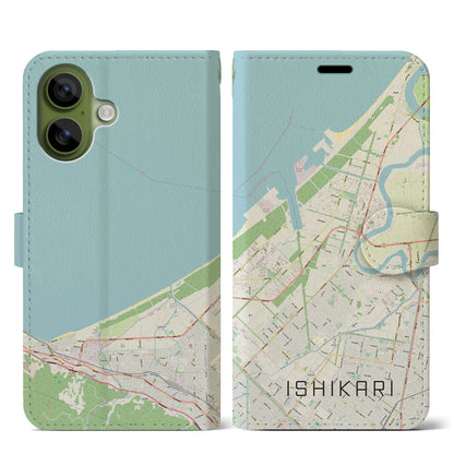 【石狩（北海道）】地図柄iPhoneケース（手帳タイプ）