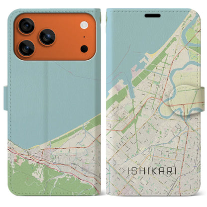 【石狩（北海道）】地図柄iPhoneケース（手帳タイプ）