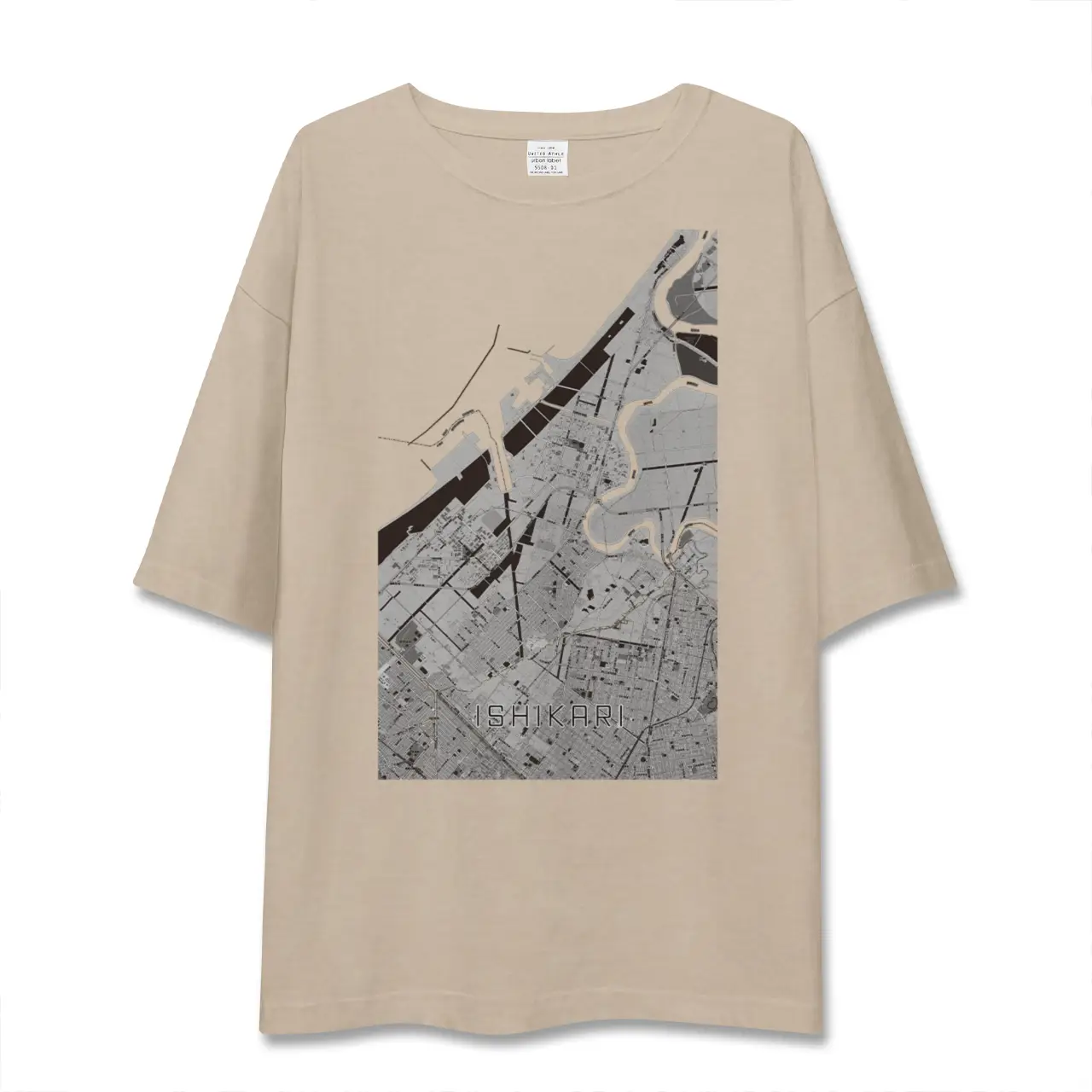 【石狩（北海道）】地図柄ビッグシルエットTシャツ