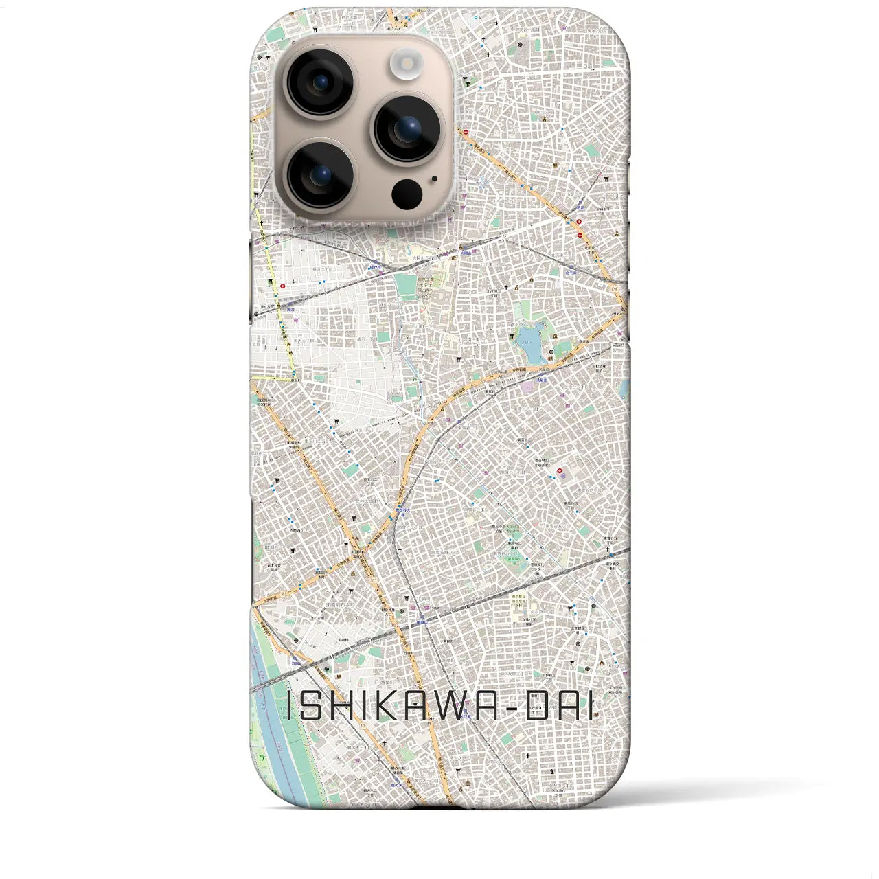 【石川台（東京都）】地図柄iPhoneケース（バックカバータイプ）