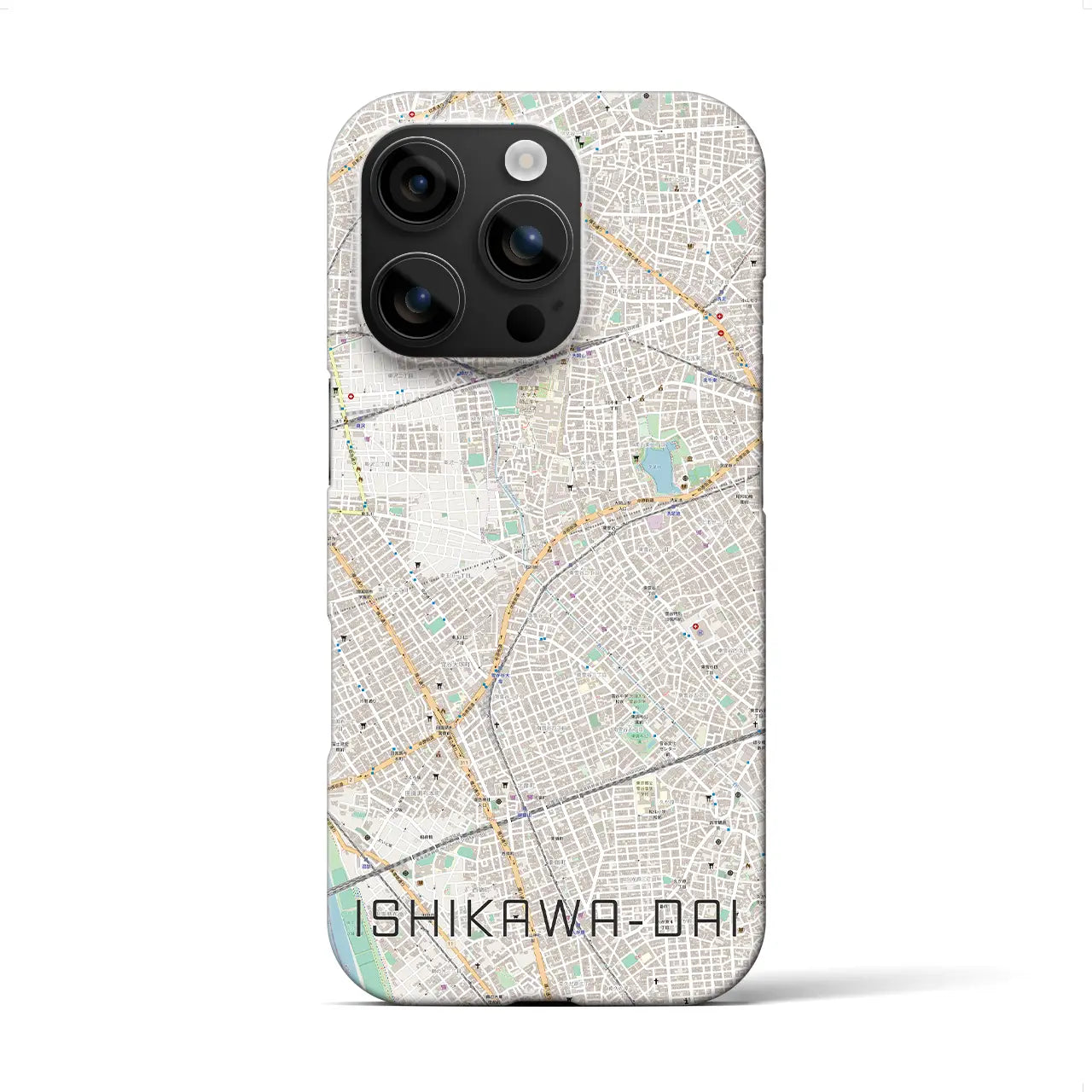 【石川台（東京都）】地図柄iPhoneケース（バックカバータイプ）